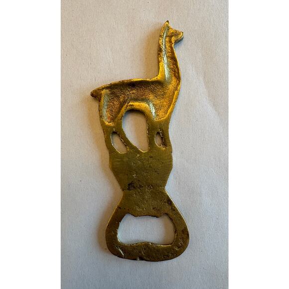 Metal LLAMA Animal Bottle Opener Cuzco Peru Vintage 4" Long Unique - Picture 4 of 4